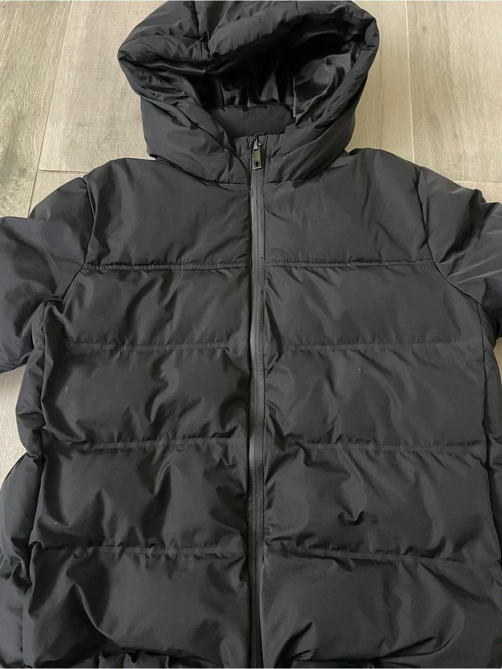 ZARA Kids Black Hooded Puffer Jacket Size 8 / 128 CM